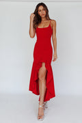 Emoji Asymmetrical Hemline Dress Red