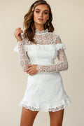 Banks Open Back Lace Overlay Dress White